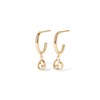 Cubic Zirconia Heart Drop Hoop Stud Earrings in 9kt Yellow Gold Earrings Bevilles 