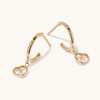 Cubic Zirconia Heart Drop Hoop Stud Earrings in 9kt Yellow Gold Earrings Bevilles 