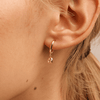 Cubic Zirconia Heart Drop Hoop Stud Earrings in 9kt Yellow Gold Earrings Bevilles 