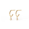 Cubic Zirconia Drop Hoop Stud Earrings in 9kt Yellow Gold Earrings Bevilles 
