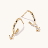 Cubic Zirconia Drop Hoop Stud Earrings in 9kt Yellow Gold Earrings Bevilles 