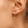 Cubic Zirconia Drop Hoop Stud Earrings in 9kt Yellow Gold Earrings Bevilles 