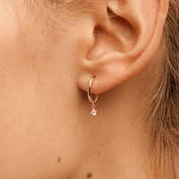 Cubic Zirconia Drop Hoop Stud Earrings in 9kt Yellow Gold Earrings Bevilles 