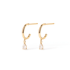 Cubic Zirconia Pear Hoop Stud Earrings in 9kt Yellow Gold Earrings Bevilles 