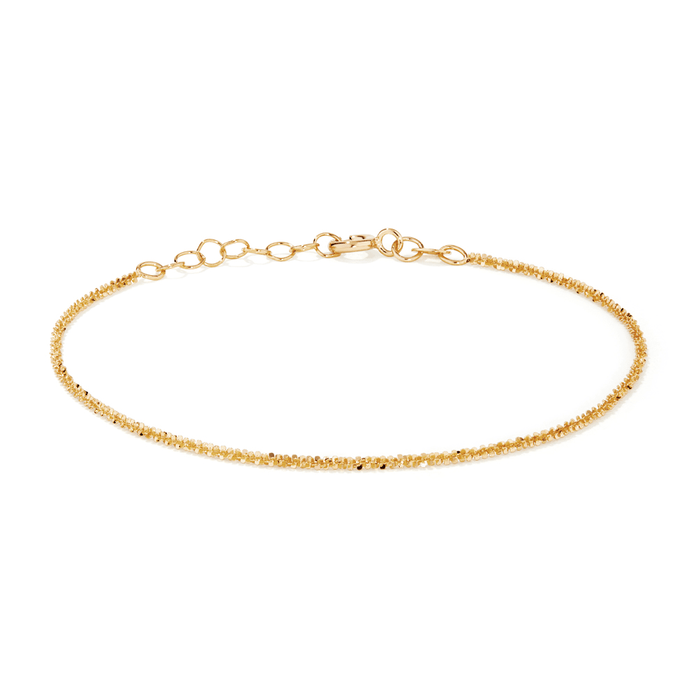 19cm Diamond Cut Singapore Bracelet in 9kt Yellow Gold Bracelets Bevilles 