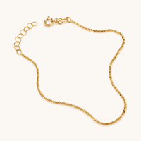 19cm Diamond Cut Singapore Bracelet in 9kt Yellow Gold Bracelets Bevilles 