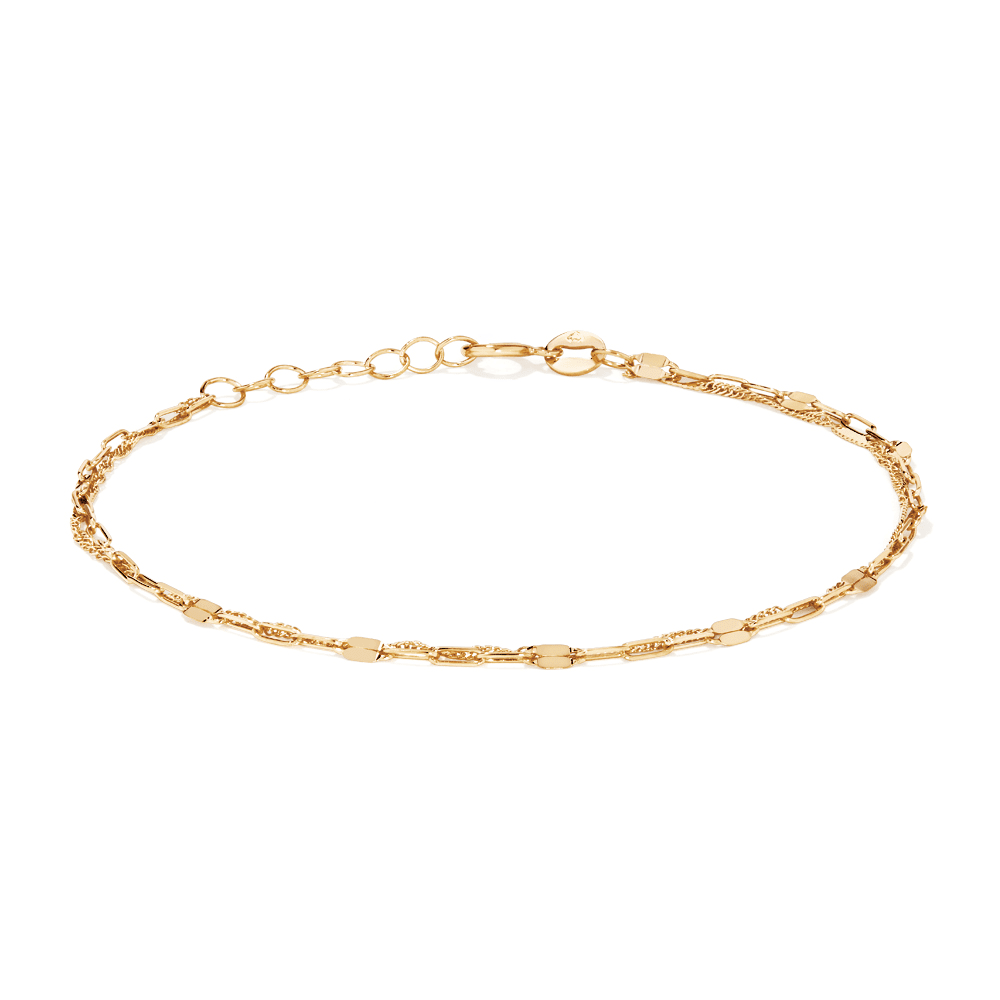 19cm Fancy Double Strand Bracelet in 9kt Yellow Gold Bracelets Bevilles 