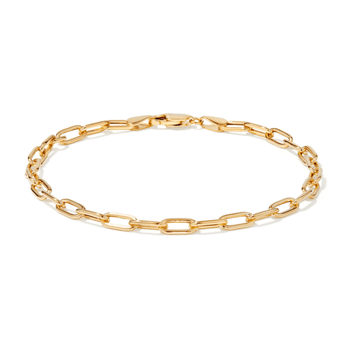 19cm Paperclip Bracelet in 9kt Yellow Gold Bracelets Bevilles 