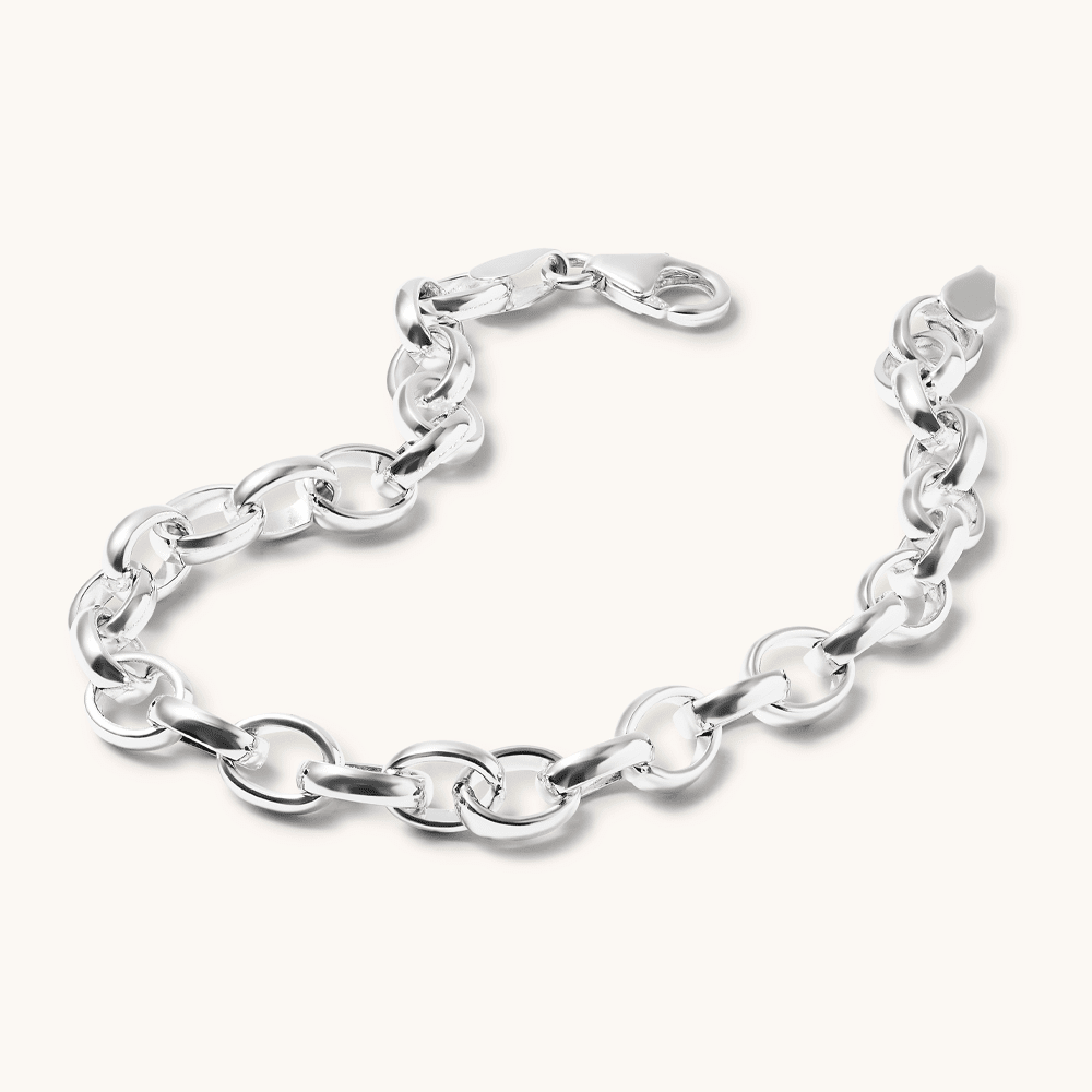 19cm Oval Belcher Bracelet in Sterling Silver Bracelets Bevilles 