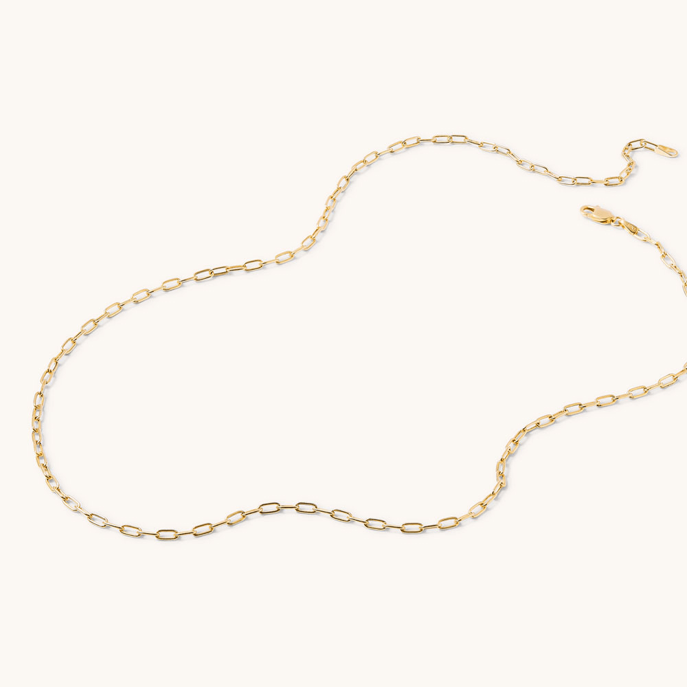 45cm Paperclip Chain in 9kt Yellow Gold Necklaces Bevilles 
