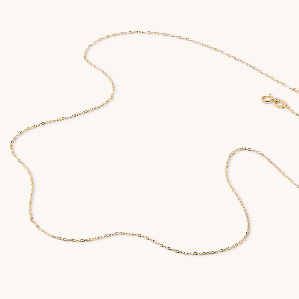 45cm Oval Cable Chain in 9kt Gold Necklaces Bevilles 