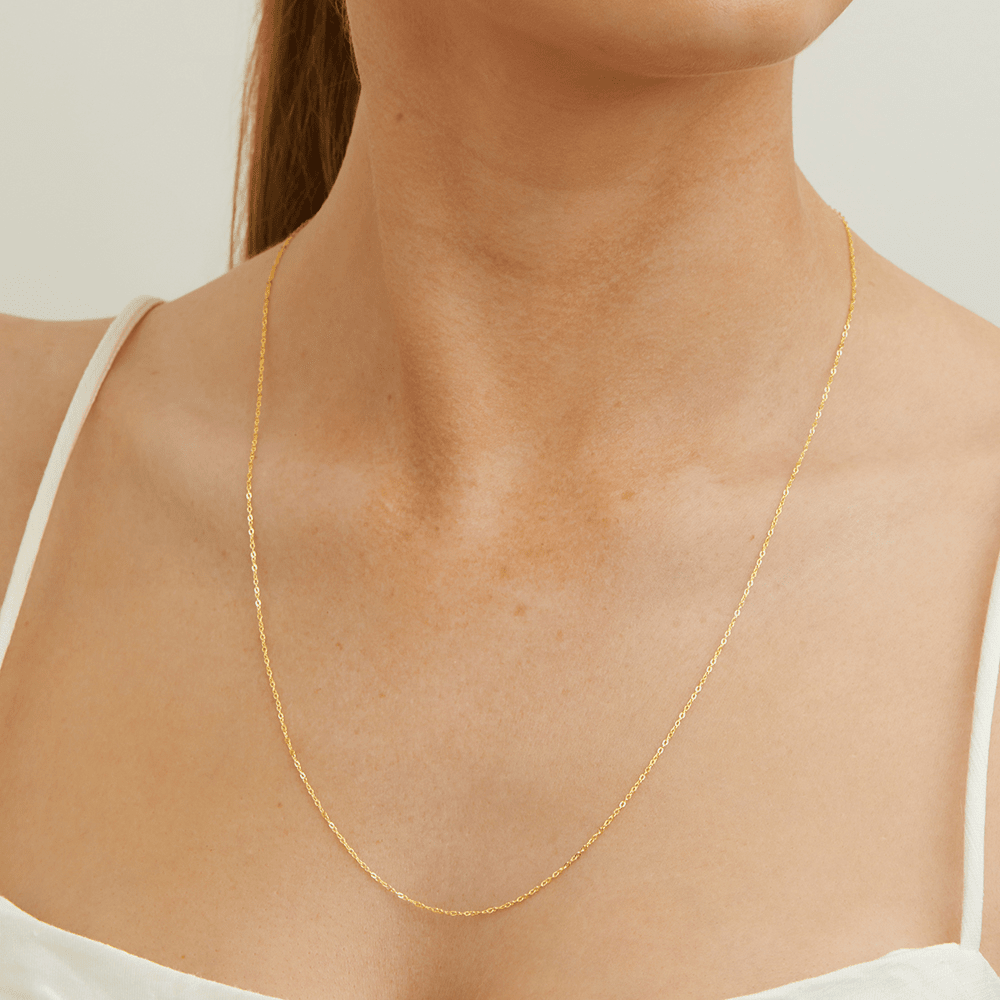 55cm Diamond Cut Cable Chain in 9kt Yellow Gold Necklaces Bevilles 