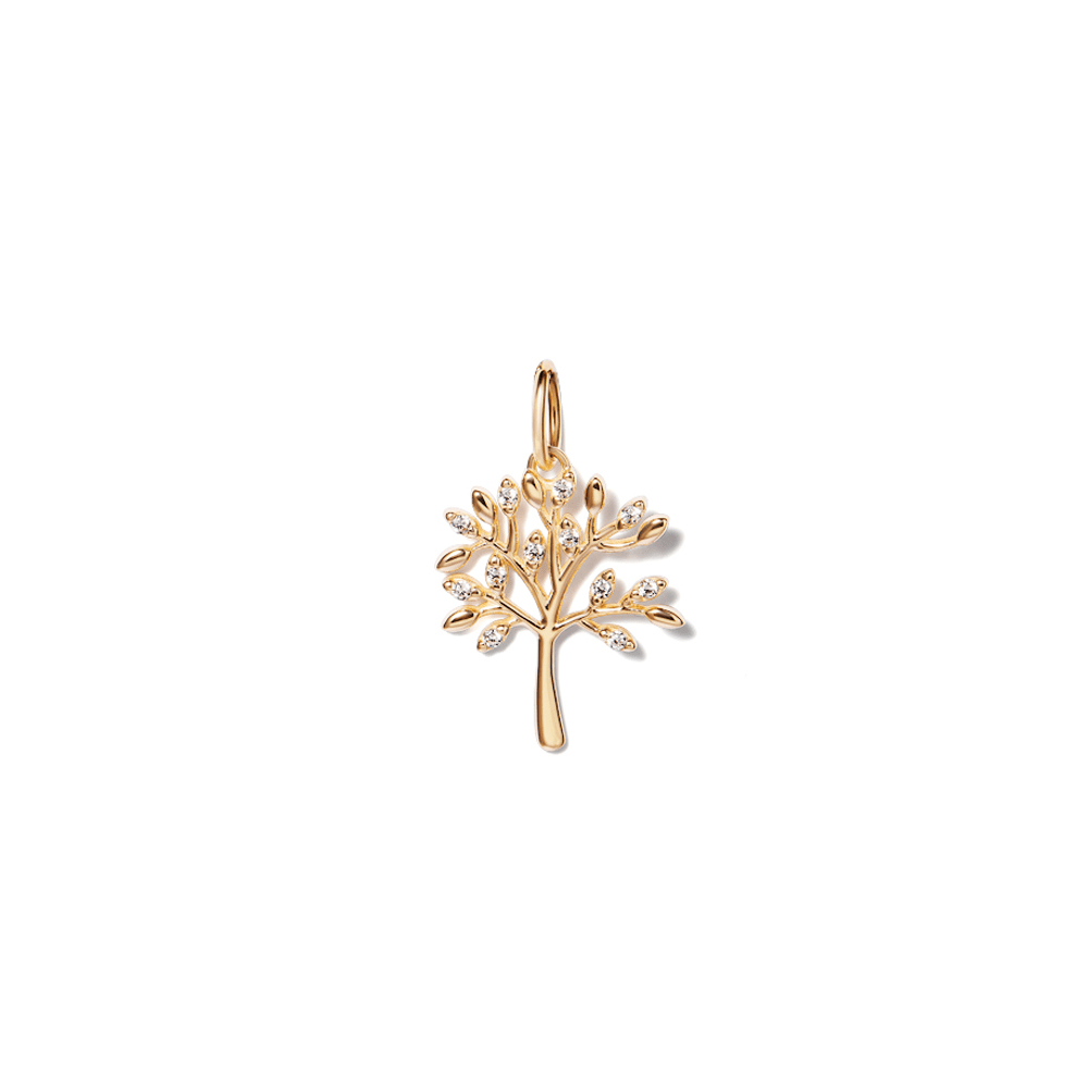 Cubic Zirconia Tree of Life Pendant in 9kt Yellow Gold Pendants Bevilles 