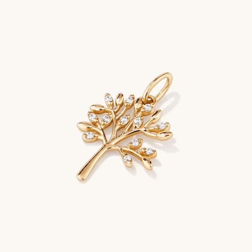 Cubic Zirconia Tree of Life Pendant in 9kt Yellow Gold Pendants Bevilles 