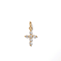 Cubic Zirconia Cross Pendant in 9kt Yellow Gold Pendants Bevilles 