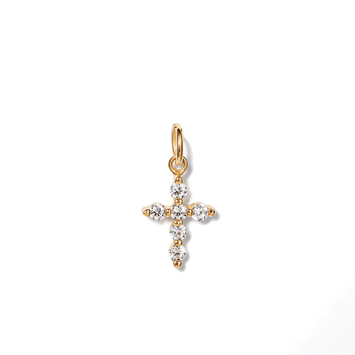 Cubic Zirconia Cross Pendant in 9kt Yellow Gold Pendants Bevilles 