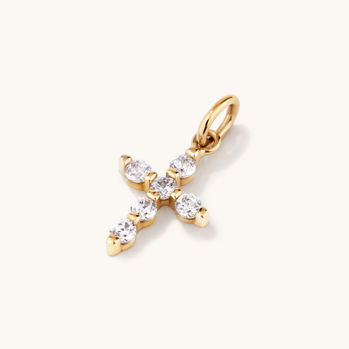 Cubic Zirconia Cross Pendant in 9kt Yellow Gold Pendants Bevilles 