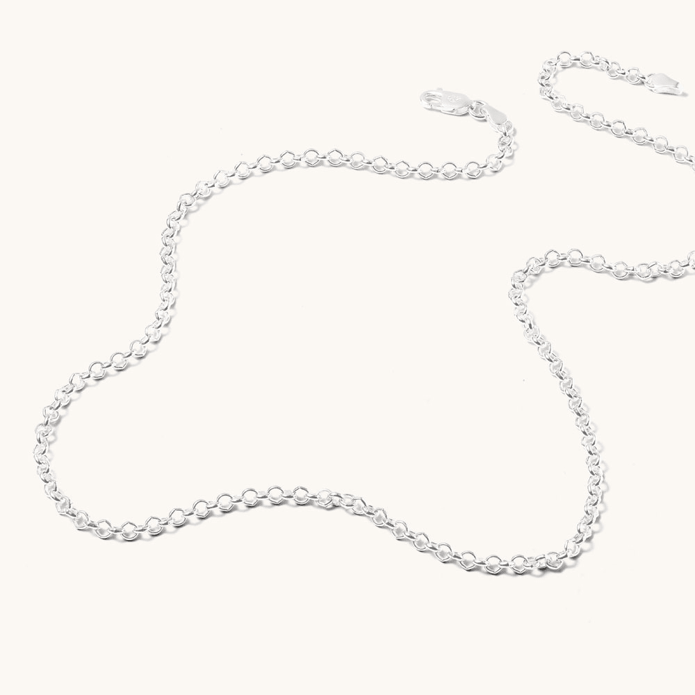 45cm Round Belcher Chain in Sterling Silver Necklaces Bevilles 