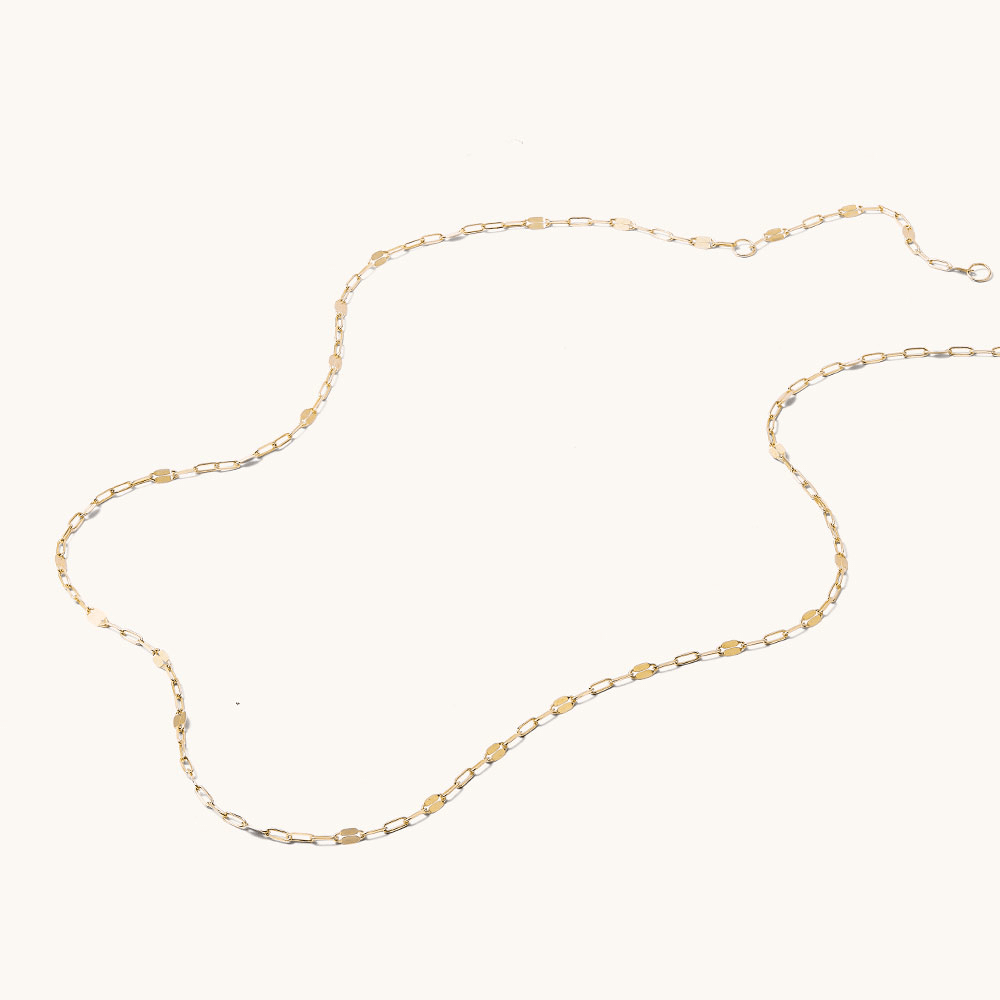 45cm Faceted Paperclip Chain in 9kt Yellow Gold Necklaces Bevilles 