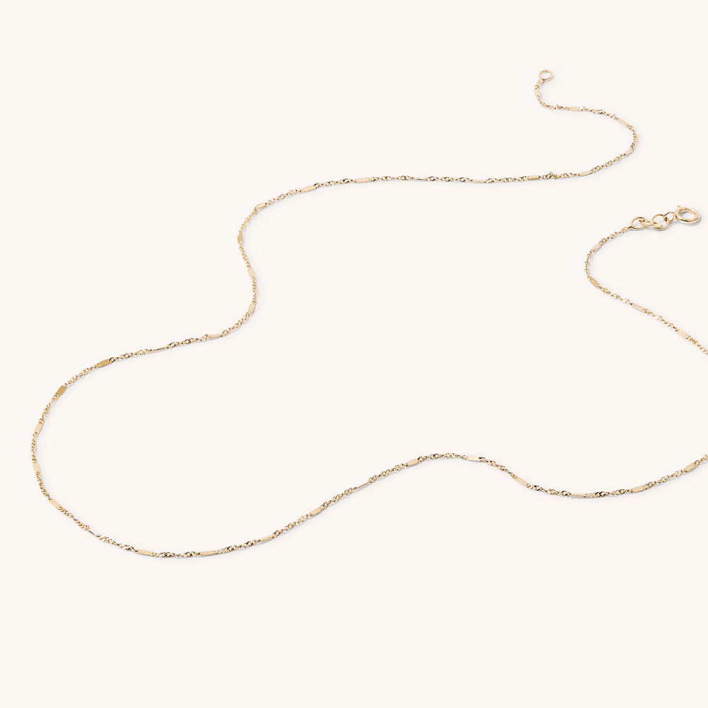 45cm Faceted Singapore Chain in 9kt Yellow Gold Necklaces Bevilles 