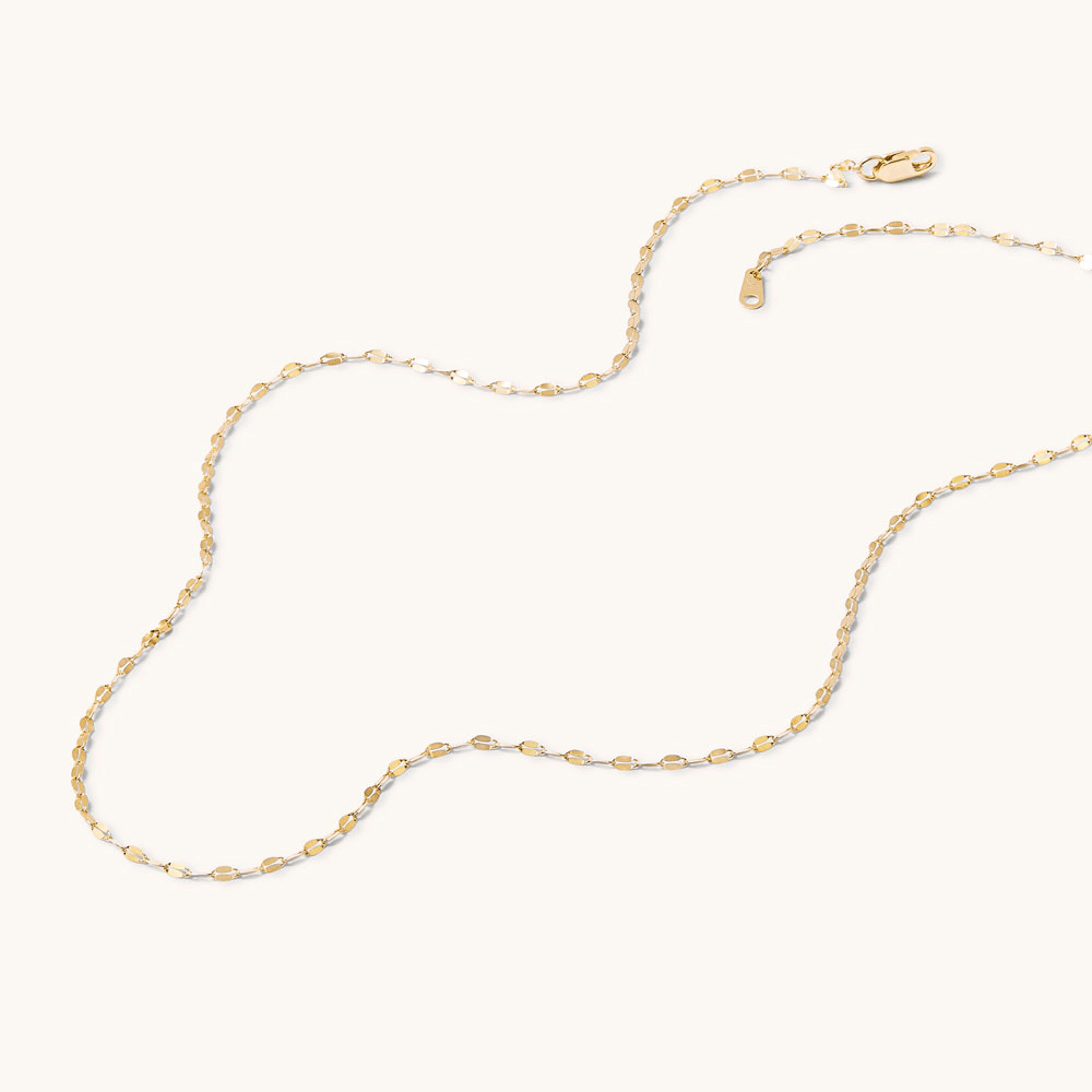 45cm Mirror Chain in 9kt Yellow Gold Necklaces Bevilles 
