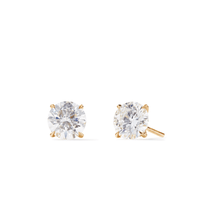 Solitaire Stud Earrings with 3.00tw of Laboratory-Grown Diamonds in 9kt Yellow Gold Earrings Bevilles 