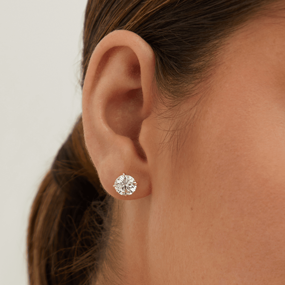 Solitaire Stud Earrings with 3.00tw of Laboratory-Grown Diamonds in 9kt Yellow Gold Earrings Bevilles 