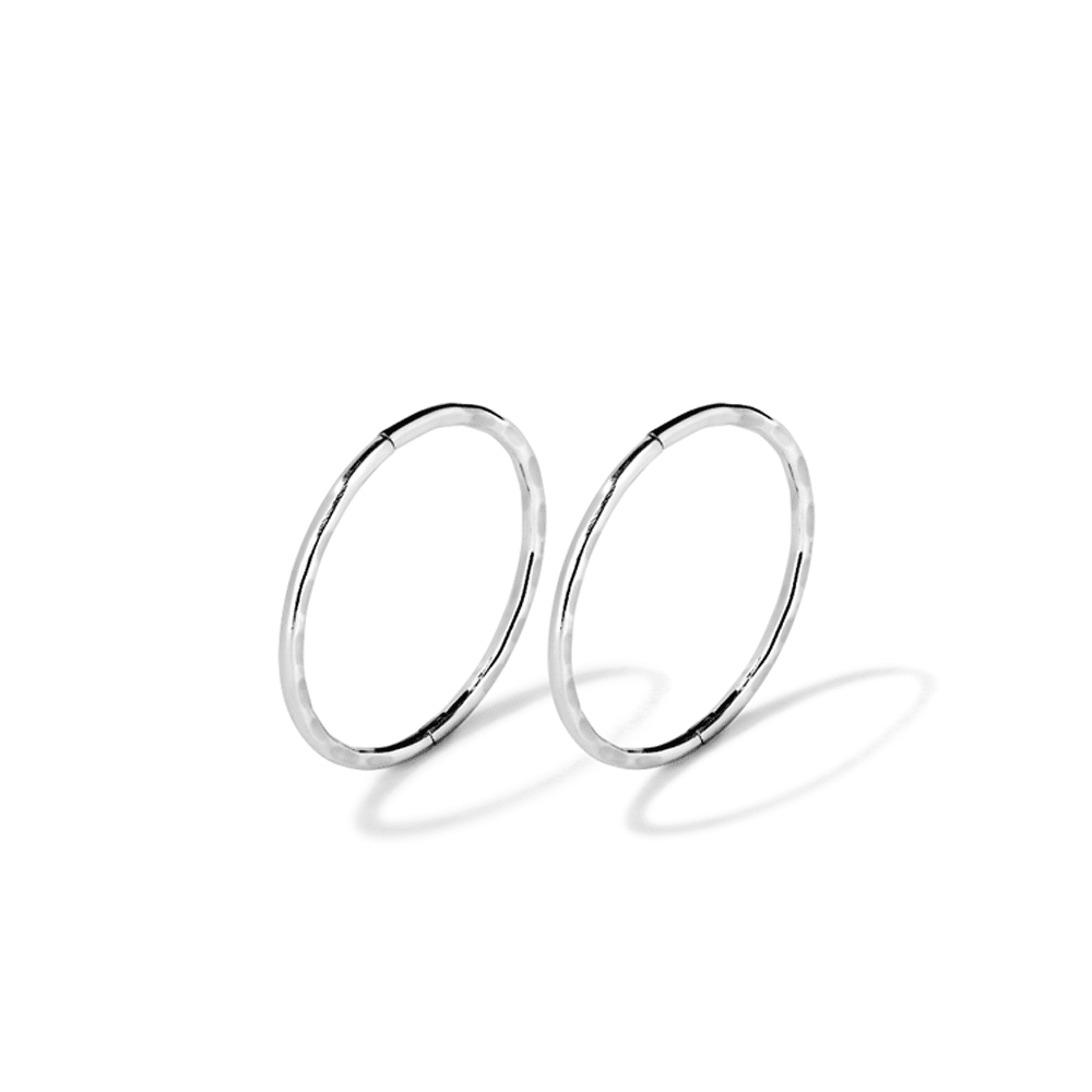 14mm Faceted Sleeper Earrings in Sterling Silver Earrings Bevilles 