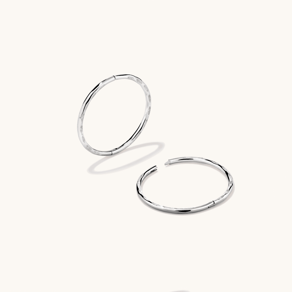 14mm Faceted Sleeper Earrings in Sterling Silver Earrings Bevilles 