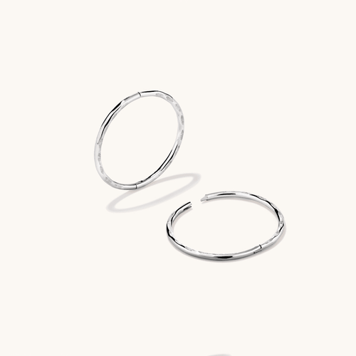 14mm Faceted Sleeper Earrings in Sterling Silver Earrings Bevilles 