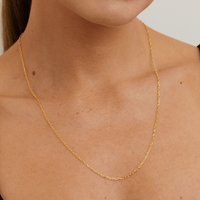 55cm Paperclip Chain in 18kt Gold Plated Sterling Silver Necklaces Bevilles 