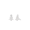 Cubic Zirconia Christmas Tree Stud Earrings in Sterling Silver Earrings Bevilles 