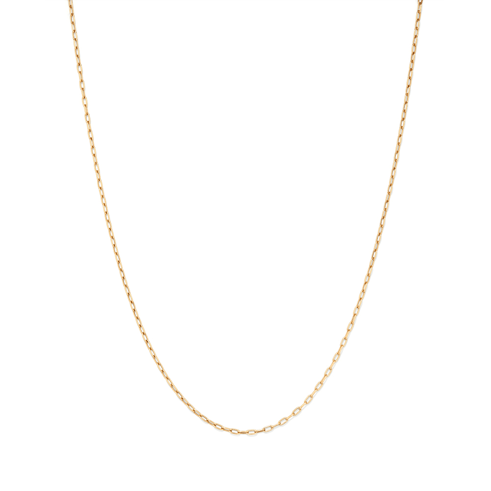55cm 2mm Width Paperclip Chain Necklace in 9kt Yellow Bonded Gold Necklaces Bevilles 
