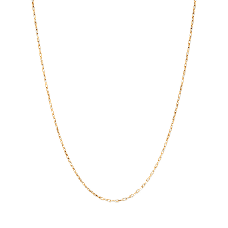 55cm 2mm Width Paperclip Chain Necklace in 9kt Yellow Bonded Gold Necklaces Bevilles 