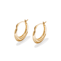 9mm Creole Hoop Earrings in 9kt Yellow Gold Earrings Bevilles 