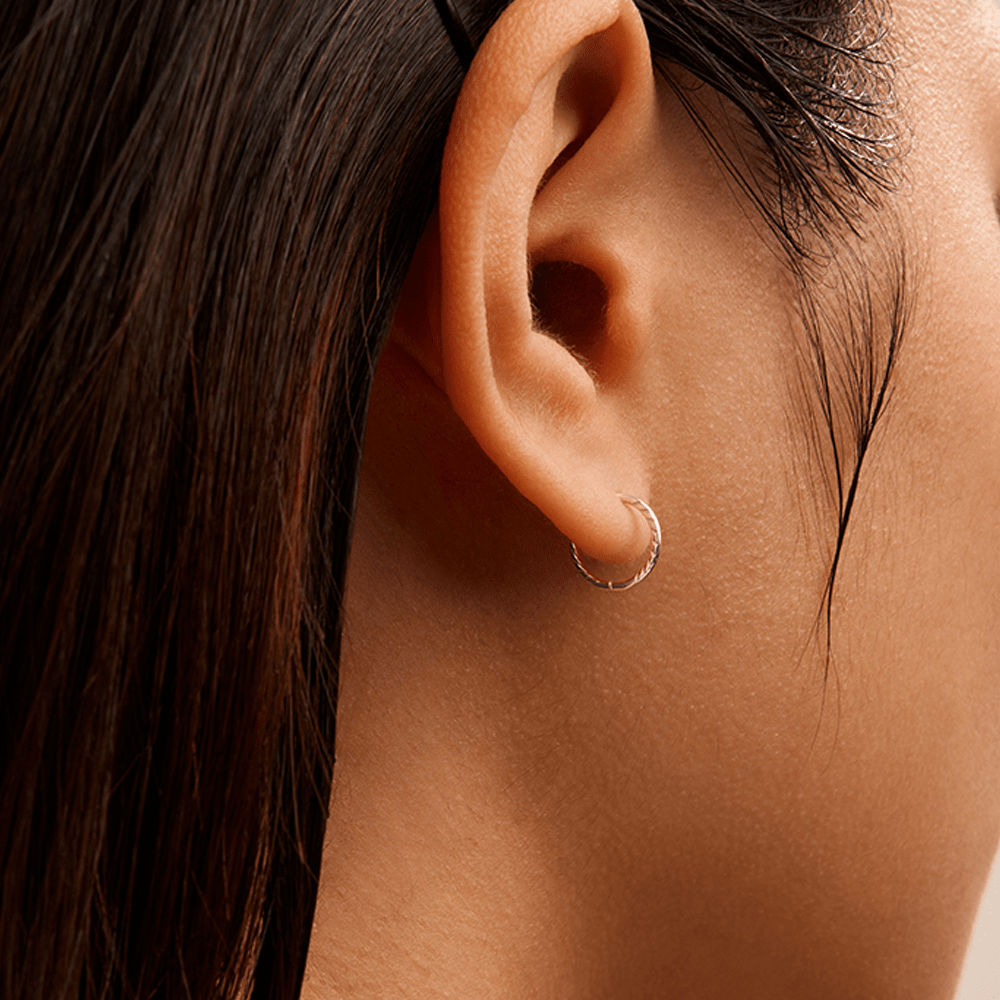 8mm Twist Sleeper in Sterling Silver Earrings Bevilles 