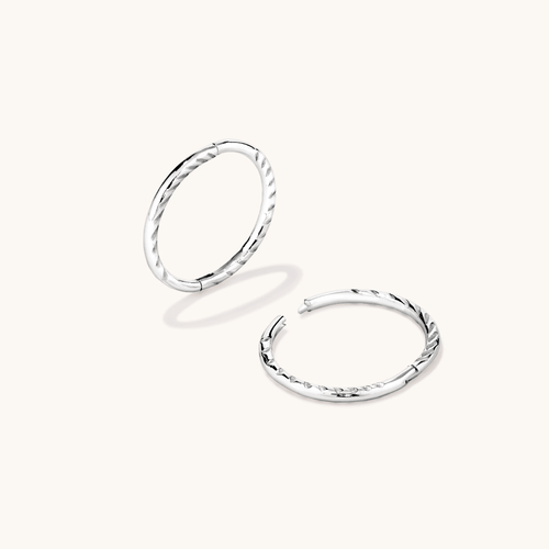 10mm Twist Sleeper in Sterling Silver Earrings Bevilles 