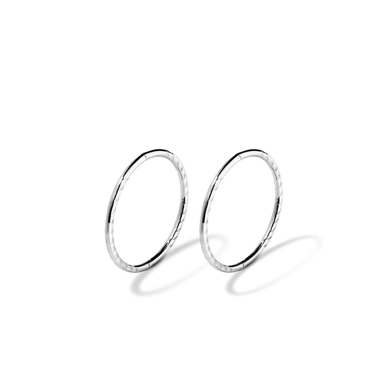 14mm Twist Sleeper Earrings in Sterling Silver Earrings Bevilles 
