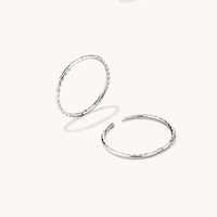 14mm Twist Sleeper Earrings in Sterling Silver Earrings Bevilles 