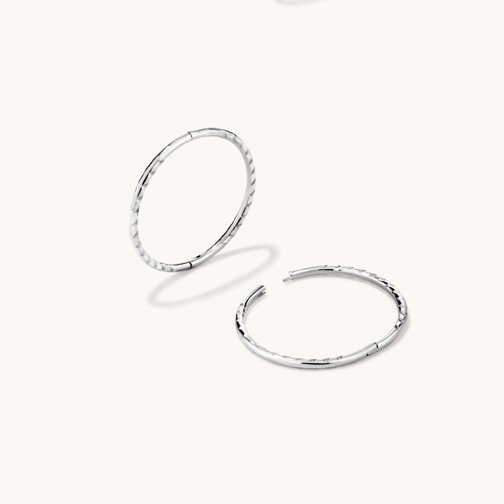 14mm Twist Sleeper Earrings in Sterling Silver Earrings Bevilles 