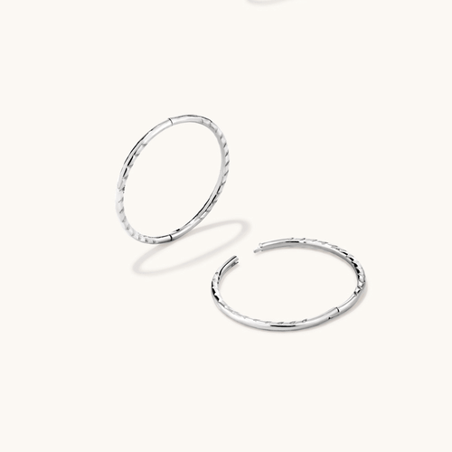 14mm Twist Sleeper Earrings in Sterling Silver Earrings Bevilles 