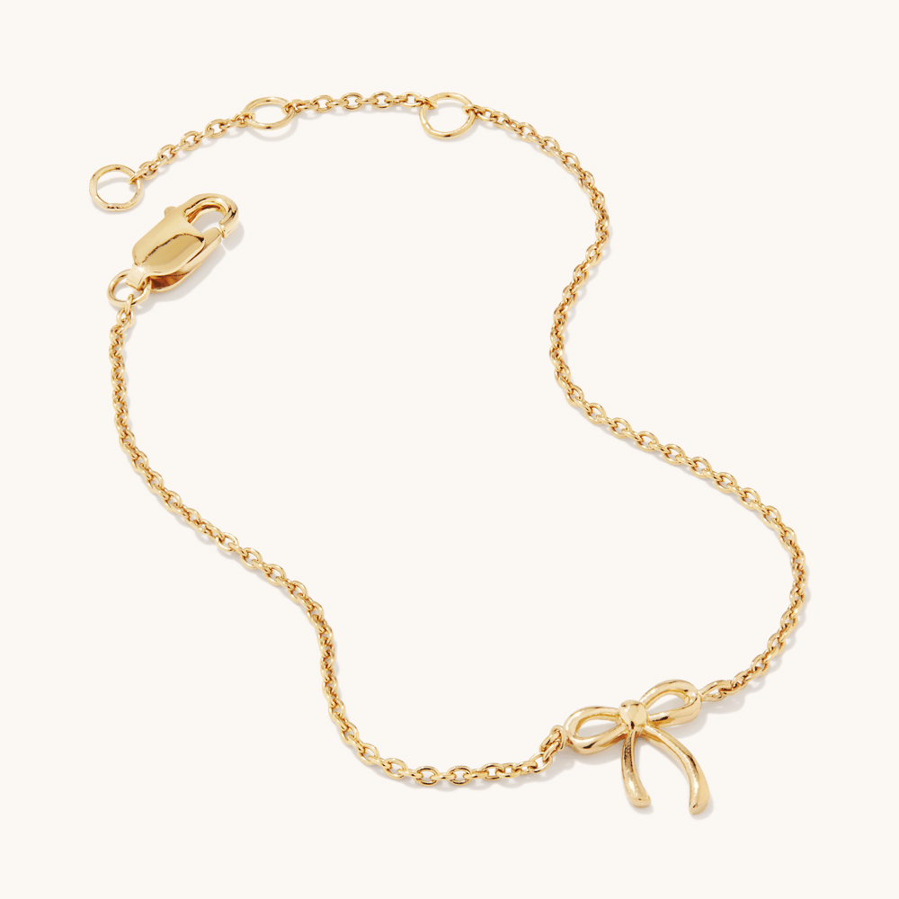 18cm Bow Bracelet in 18kt Gold Plated Sterling Silver Bracelets Bevilles 