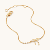 18cm Bow Bracelet in 18kt Gold Plated Sterling Silver Bracelets Bevilles 