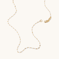 45cm White Beaded Belcher Necklace in 18kt Fine Gold-Plated Sterling Silver Necklaces Bevilles 