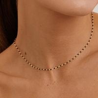 45cm Beaded Necklace in 18kt Fine Gold-Plated Sterling Silver Necklaces Bevilles 