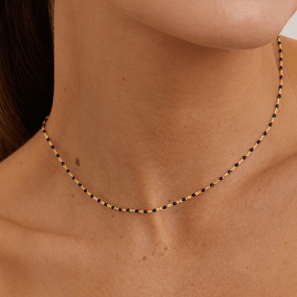 45cm Beaded Necklace in 18kt Fine Gold-Plated Sterling Silver Necklaces Bevilles 