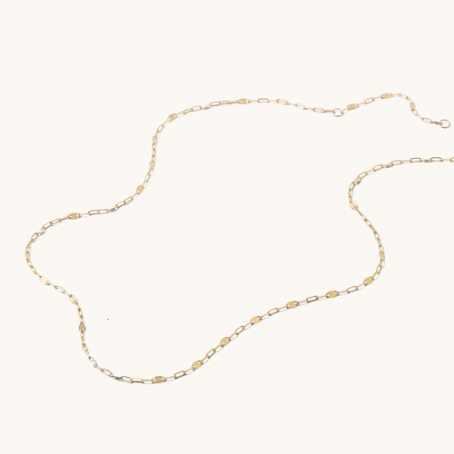 55cm 2mm Width Faceted Paperclip Chain in 9kt Yellow Gold Necklaces Bevilles 