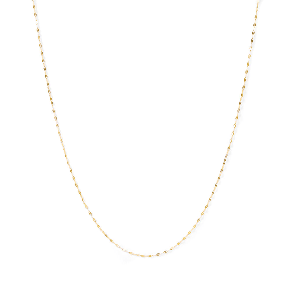 55cm 1.5mm Width Mirror Chain in 9kt Yellow Gold Necklaces Bevilles 