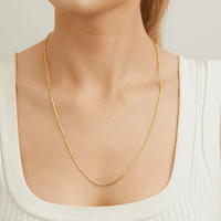 55cm Diamond Cut Singapore Chain in 9kt Yellow Gold Necklaces Bevilles 