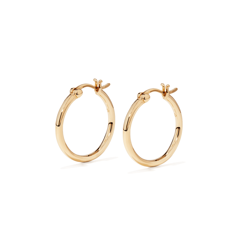 19mm Round Hoops in 18kt Gold Plated Sterling Silver Earrings Bevilles 
